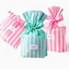 10pcs Stripe Candy Torba DIY Baby Shower Plastikowe torby na prezenty na ciastka ciastka