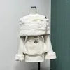 Werk jurken parelzuinige mouwen schoudertailleforming jas milieubescherming mao bont stiksel heup overgrsk -pak