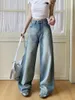 Jeans femminile 24 High Street Blu Strada dritta gamba larga pantalone in denim coreano y2k anni 2000