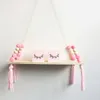 Nordic Wood Swing Hanging Rope Wall Mounted Floating Shelves Plant Flower Pot Crafts Ornaments Shelf Kid Room Decoration