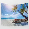 Beauty sea landscape tapestry sunset northern lights background wall decor rectangle hanging tapestry large size 200cm by 150cm