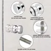 Aluminum Alloy Door Handle 1.1" Dia Single Glass Door Knob Bathroom Shower Cabinet Double-Sided Handle Pull with Screw Hardware