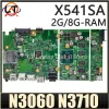 Placa -mãe X541SA Laptop Managem para a ASUS X541SA X541S F541S A541S Notebook Mininousboard CPU N3710 X5E800 RAM4GB 100% TRABALHO TRABALHO TRABALHO