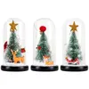 Kerst Tree Glass Cover Decoraties met LED -tagslichten wenskaart voor thuiskantoor Desktop Decor Xmas cadeau voor familie