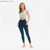 Yoga tenues hautes taies solides pantalons de yoga féminins solides de running sport leggings forme de fitness yoga poche hanche de gymnase de gymnase sport srunch y240410