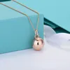 Lady Designer Pendant Necklace High Version New Gold Ball Necklace Plated 18K Real Gold CNC Steel Printing European and American