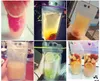 50pcs Bags + 50pcs Straws 200ml-500ml Plastic Beverage Bag Cold Hot Drinking Fruit Juice Coffee Portable Party Wedding Pouches