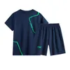 Summer Kids Boys Casual Breathable Net Moisture-wicking Fabric Running Set Outfits Short Sleeve Sport Suit Tracksuits Sportswear