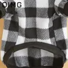 Dog Apparel OIMG 2024 Sweater Two Feet Black White Grid Color Matching Hooded Pet Coat Autumn Winter Puppy Warm Clothes Pomeranian Teddy