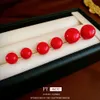 New Year's Red Pearl Mosquito Incense Plate Clip, Autumn Winter Simple High End, No Ear Hole Earrings, Fashionable and Elegant Style Earrings for Women