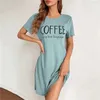 Plus Size Womens Short Sleeve Nightgown Summer Ice Silk Dresses Vintage Style Round Neck 240410