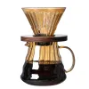 Bernstein Streifen neue Tropfkaffeegäure-Set V-Funnel Cafe Pour-Over-Werkzeuge Home Hotel Style Kaffeewerkzeuge