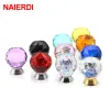 Naierdi 30 mm Colorful Crystal Gird Knobs Handles Armoire Crystal Ball Coupboard tire les boutons du tiroir