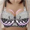 Bras Hot Full Cup Thin Underwear Small Bra Plus Size Underwire Adjustable Lace Womens Bra Breast Cover C D Embroidered Bra Lace Bras 240410