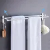 40/50/60 cm badkamer handdoekrek wand gemonteerde ruimte aluminium handdoekplank waterdichte dubbele handdoek bar opslag organizer met haak