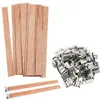 10pcs 6/13 cm Holzkerzen Docht mit Sustainer Tab Kerzen -Wickkern für DIY -Kerzenzubehör handgefertigte Soja Parffin Wax WIC