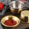 Dinnerware Sets 3 Pcs Western Restaurant Steak Sauce Small Storage Containers Metal Bowls Stainless Steel Reusable Condiment Mini