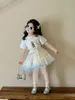 Summer Girls Cartoon Bunny Stampare T-Shirts Kids Pois Dots Rabbit Love Heart Patch Tops Short Short Tops Children Gradient Tulle Tulle Tutu Skirts Z7616