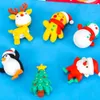 1 Caixa Creative Christmas Montada Montagem Montadora de neve, Eraser simples de boa aparência de Papai Noel