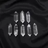 Runyangshi Natural Crystal Double Endpoint Column Clear Quartz Point Healing Hexagonal Wand Treatment Stone