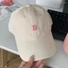 Kogelcaps Koreaanse mode honkbal pet voor vrouwelijke mannen letter b piek vaste kleur katoen snapback zon hoed