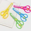 New 1Pcs 137mm Mini Safety Round Head Plastic Scissors Student Kids Paper Cutting Minions Supplies for Kindergarten School