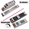 Ultra Thin LED Power Supply 220V till DC 12V 24V Lighting Transformers 25W 60W 100W 150W 200W 250W 400W Adapt för LED -remsa