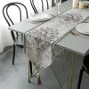 테이블 러너 현대 꽃 패턴 자카드 테이블 천 식탁보 저녁 식사 테이블 커버 홈 장식 커피 호텔 테이블 침대 주자