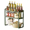 Kitchen Storage Expandable Cabinet Counter-top Shelves Free Standing Adjustable Counter Shelf For Bathroom Pantry