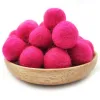 Bolas de feltro de lã redonda para pomps de diy, 100% de lã, artesanato de costura artesanal para casa, quarto de meninas, decoração de casamento, sem espuma, 10pcs