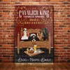 Cavalier King Charles Spaniel Dog Animal Metal Sign Tin Tin Tin Caone Retro Wall Bar Bar Pub Vintage Cafe Decor, 8x12 pollici