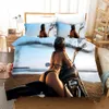 Sexy Girl Motocross Cover Cover Extreme Sports Temat Pedding Set for Boys Teens Man Microfibre 3D Beauty Queen/King Quilt Cover