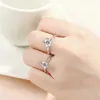 Band Rings Smyoue GRA Certified 1-5CT Mosilicon Ring VVS1 Laboratory Diamond Card Ring Womens Engagement Promise Wedding Band Jewelry J240410