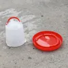 1 pc's 1,5 kg kippen eendenvoeder emmer gereedschap plastic voedingsvoeder chick kip kippen deksel deksel handgreep voeding water geven