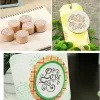 1pc Thank You Wood Rubber Stamp Round Greeting Words Stamp Love Miss You Good Luck DIY Scrapbooking Wooden Stamp