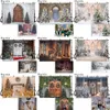 Mocsicka Christmas Fireplace Photography Vackdrops冬の雪のシーン新生児ポートレート写真背景スタジオ写真小道具