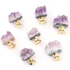 Luxury Natural Rough Amethyst Stone Handle Tiron de tiroir à trou de porte Porte de porte Plack Knob Furniture