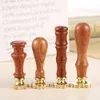 1PC Retro Wax Seal Copper Head Brass Rosewood Handle Round Love Heart Sealing Wax Stamps Head for Scrapbooking Envelope Wedding