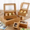 10pcs Fenster Cupcake Boxen Kraftpapierpapt Cupcake Packungsschachtel für Kuchen Muffin Kekse Süßigkeiten Weihnachten Hochzeitsfeier Geburtstag