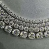 Pretty Hot Sale VVS Moissanite Diamond Tennis Chain Necklace 925 Silver smycken Färg Tenniskedja