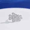 High End Vancefe Brand Designer Rings for Women Three Leaf Grass Open Diamond Ring S925 Silver Diamond Ring Womens Fashion Senior Brand Logo Designer Jewelry