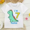 Футболки детская футболка радужная радужная масштаб Dino Im 1-9 лет печатные мальчики футболка для девочек детская одежда детей с днем рождения футболка детская одежда 240410