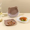 Kitchen Accessories Cute Bear Bowl Plate Tableware Kawaii Reusable Plastic Breakfast Salad Yogurt Bowl Snack Dish Kitchen #50g