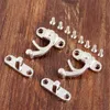 2pcs 29*33 mm Silber/rote Kupferbox Latch HaSps Lock Catch Latches Schmuck Holzkasten Koffer Schnalle Clip Fehlstärke