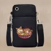 Bolsa de celular universal para Xiaomi/Huawei/HTC/LG Case Japão Cat Padrão Tampa do ombro de ombro Running Sports Coin Burse