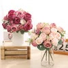 Artificiel 7 tête fausses fleurs de plante Persian Rose Bouquet Mariage Saint Valentin Gift Dining Table maison Décorations de chambre à coucher