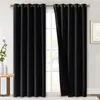 Cortinas de blecaute cinza preto para a sala de estar quarto bege grosso Térmico Térmico Janela Tratamento de Cortina 2 Camadas