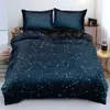 STARRY Mönster King Däcke Cover Pillow Shams Sängkläder Set Full Bed Linen Set Comporter/Quilt Cover Pudowcases Home Texitle