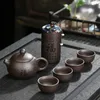 Chinese theeset Vintage Purple Sand Tea Set draagbare reisthee Set een pot met vier kopjes Zisha Kung Fu Travel Teapot Gift Set