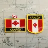 Kanada National National Flag Embroidery Patches Badge Shield Square Shape Pin One Set på tygarmbandets ryggsäcksdekoration